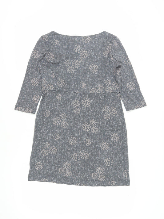 White Stuff Women's Grey Floral Sheath Dress Size 10