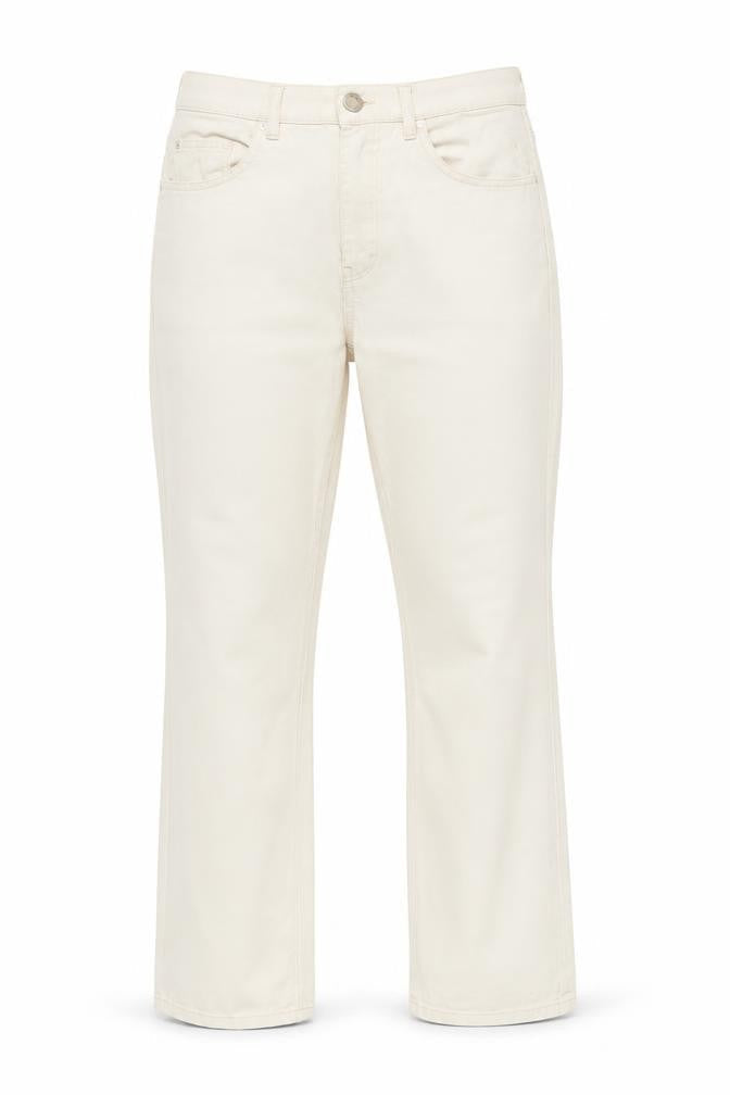 Massimo Dutti Women's Beige Straight-Leg Trousers