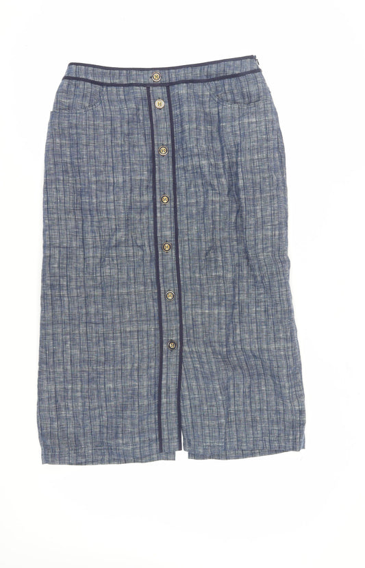 Viyella Women's Blue Midi Pencil Skirt, Size 12