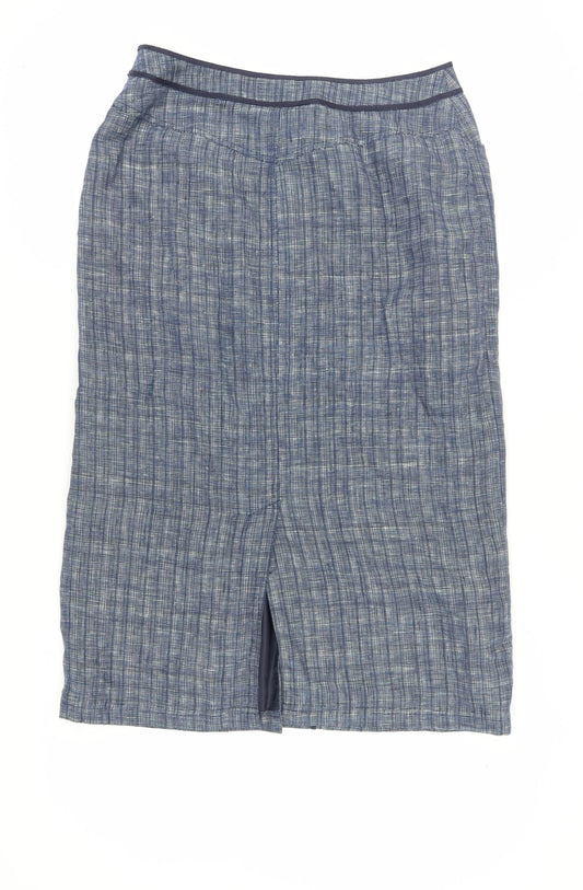 Viyella Women's Blue Midi Pencil Skirt, Size 12