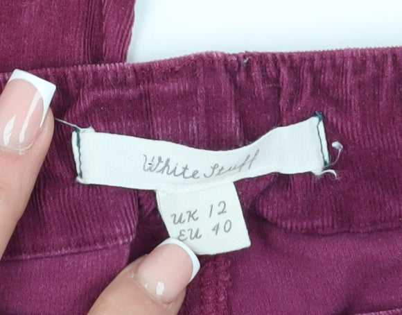 White Stuff Women's Purple Corduroy Trousers, Size 12