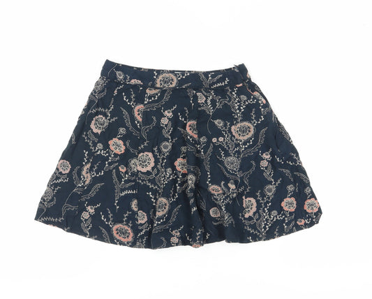 FatFace Women's Blue Floral A-Line Skirt Size 8