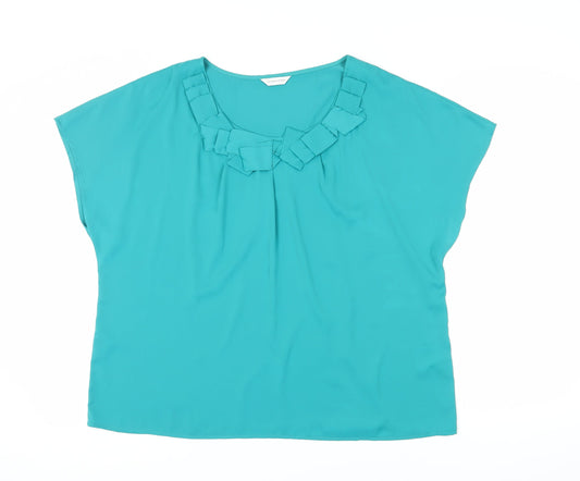 Windsmoor Women's Green Bow Accent Blouse Size 20