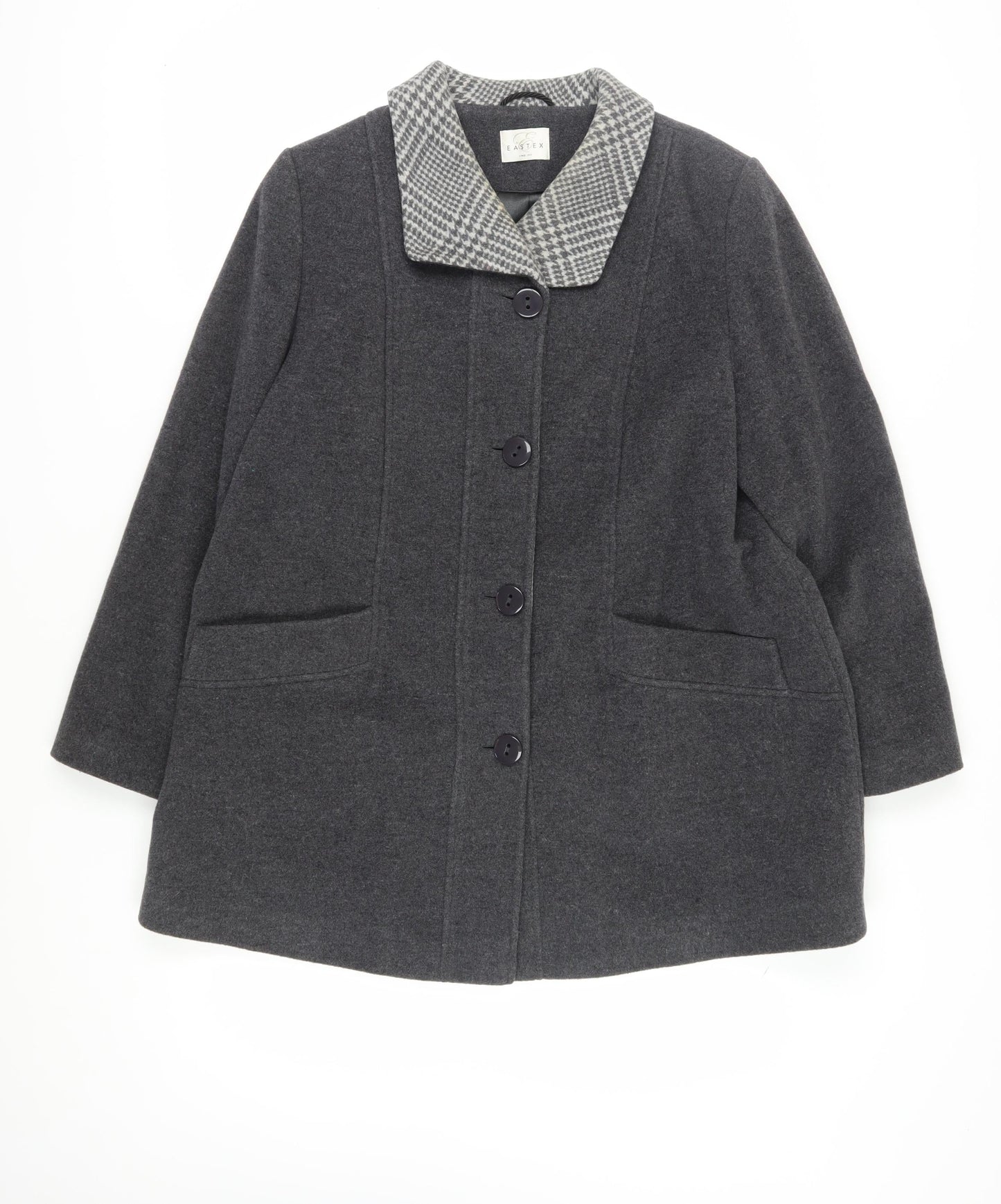 Eastex Women's Grey Wool Blend Mid-Length Coat Size 16