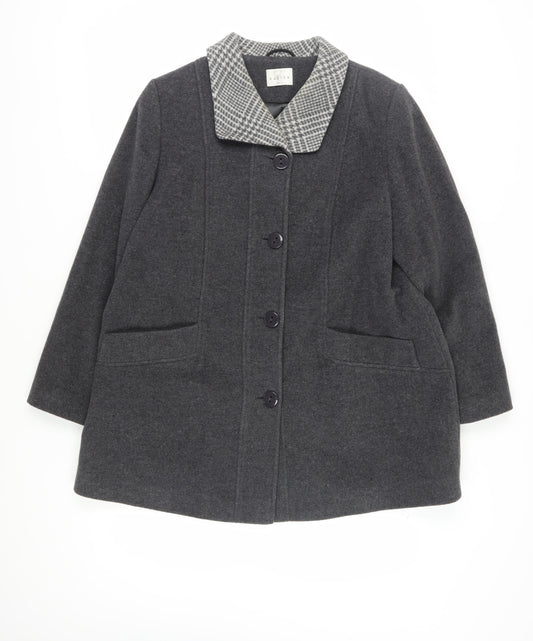Eastex Women's Grey Wool Blend Mid-Length Coat Size 16