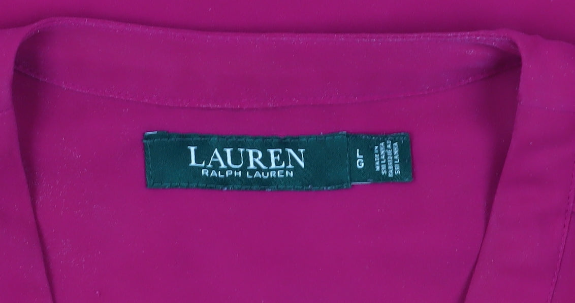 Lauren Ralph Lauren Women’s Pink V-Neck Blouse L