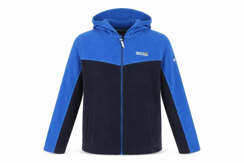 Front view of Regatta boys’ blue fleece hooded jacket -, size 11