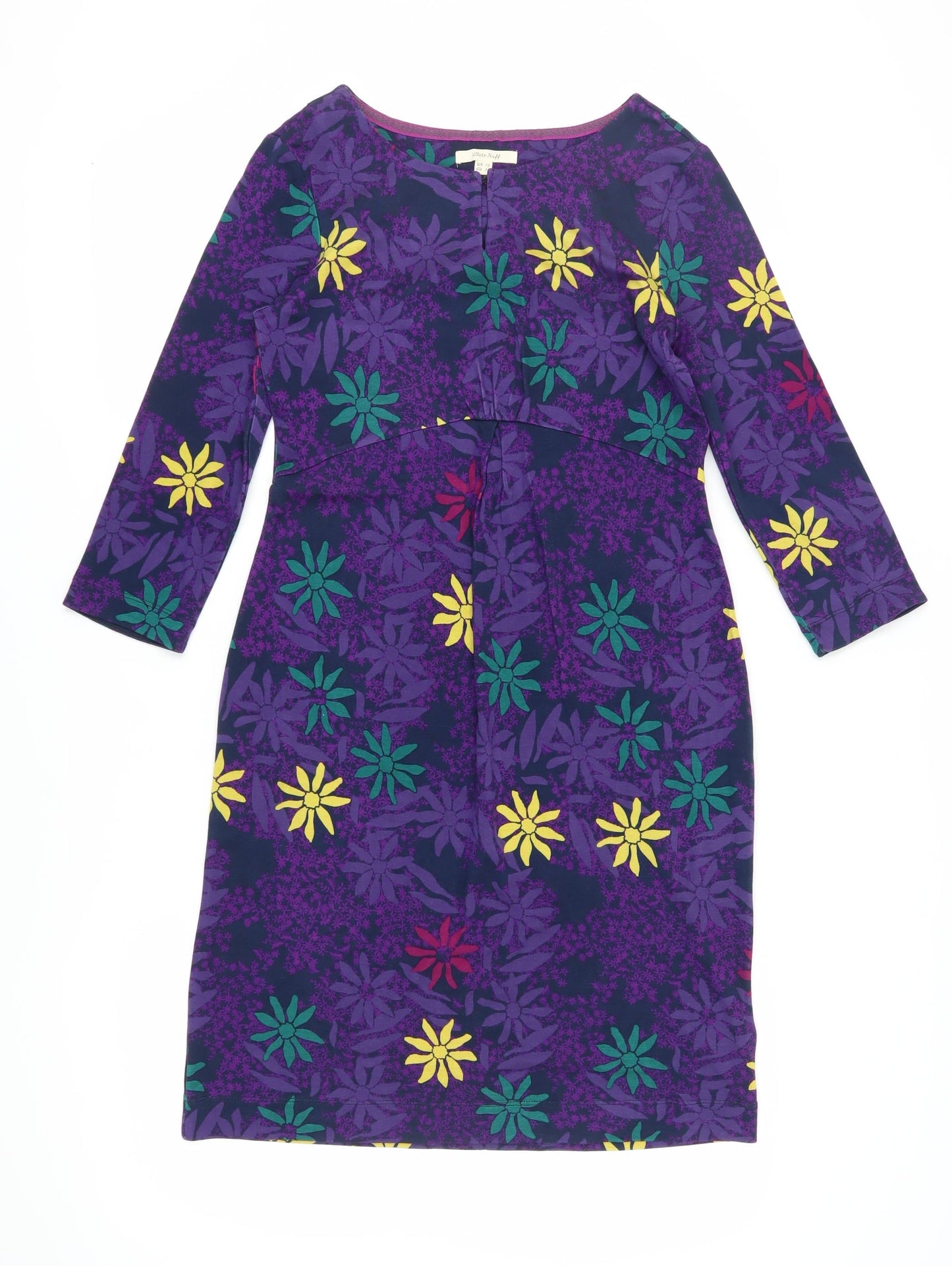 White Stuff Women's Multicoloured Floral Shift Dress Size 10