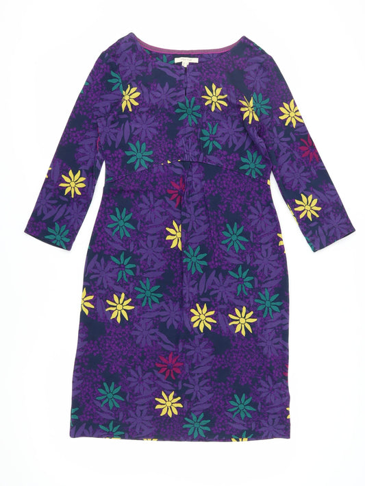 White Stuff Women's Multicoloured Floral Shift Dress Size 10