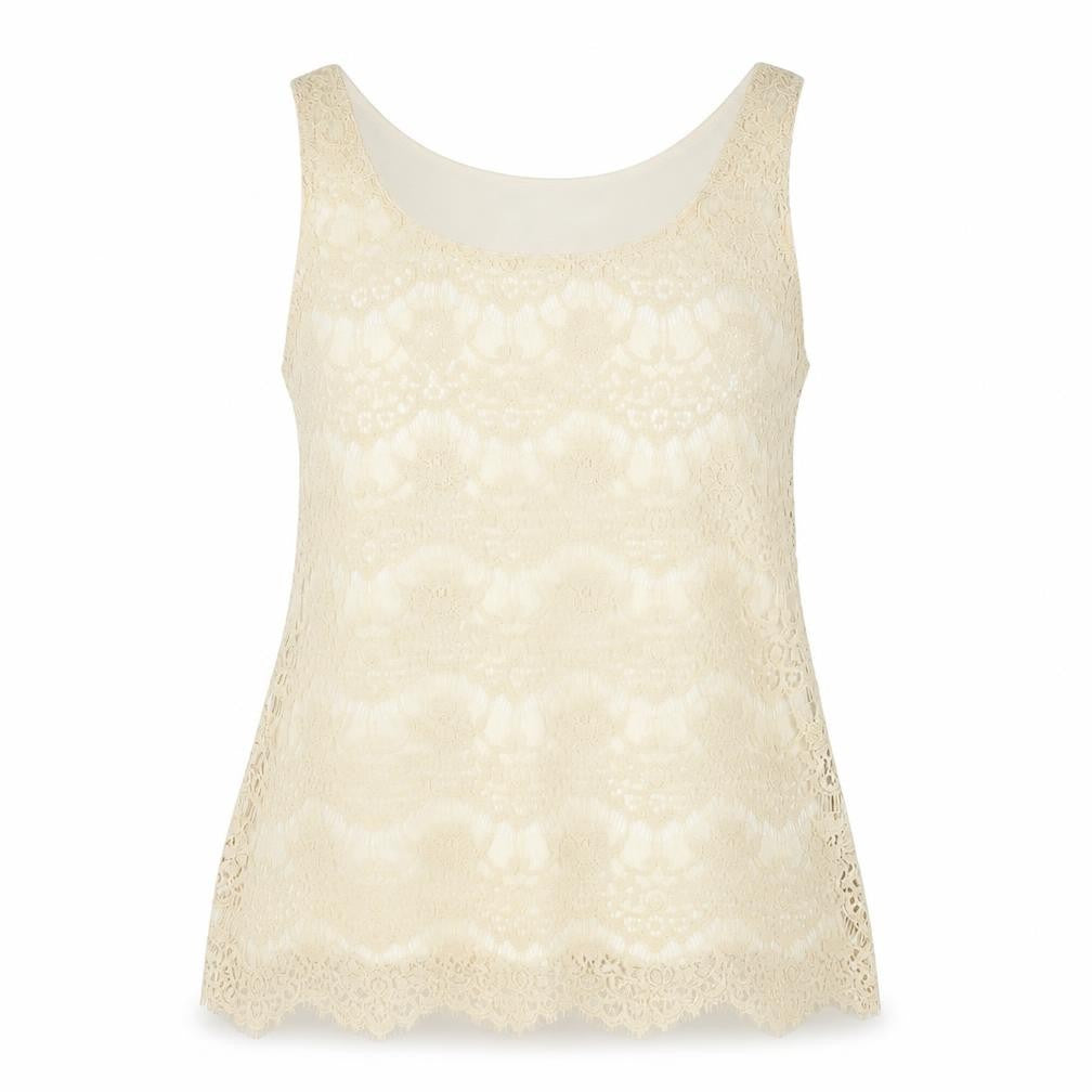 Womens UK Size S Banana Republic Beige Cotton Blend Tank