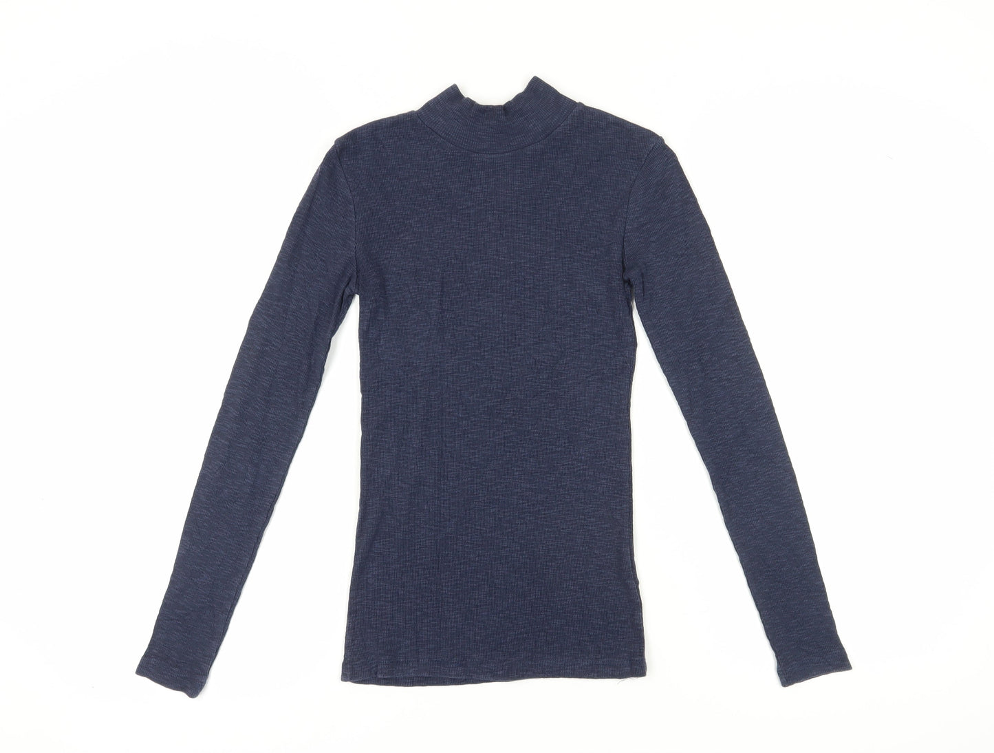 Fat Face Women's Blue Long Sleeve High Neck Top