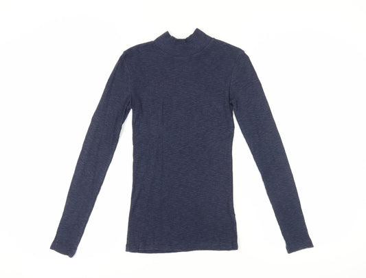 Fat Face Women's Blue Long Sleeve High Neck Top
