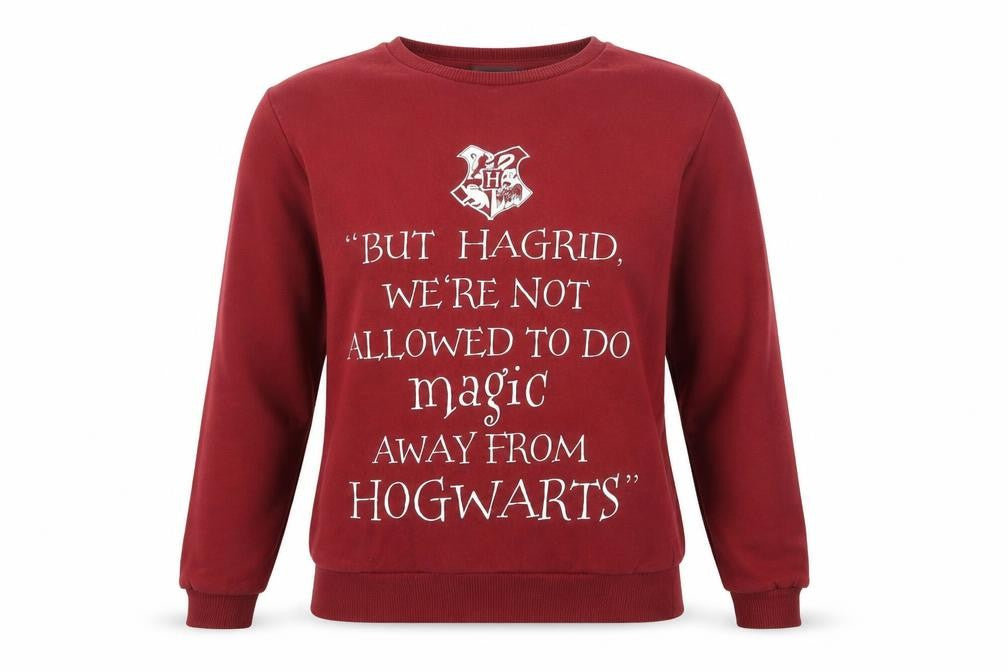 Unisex Adults UK 6 Regular Harry Potter Red Pullover Sweatshirt
