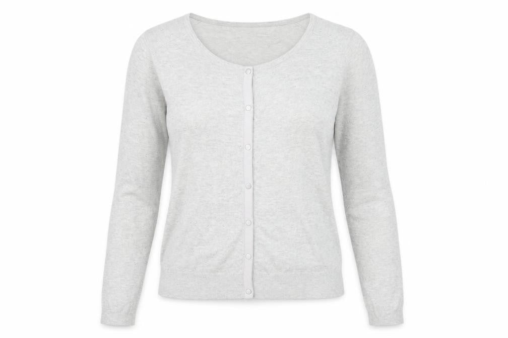 Womens UK 14 Regular Laura Ashley Grey Cardigan Tight-Knit