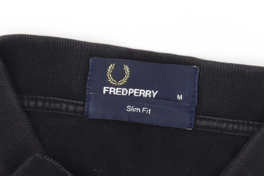 Fred Perry Men's Black Slim Fit Polo M