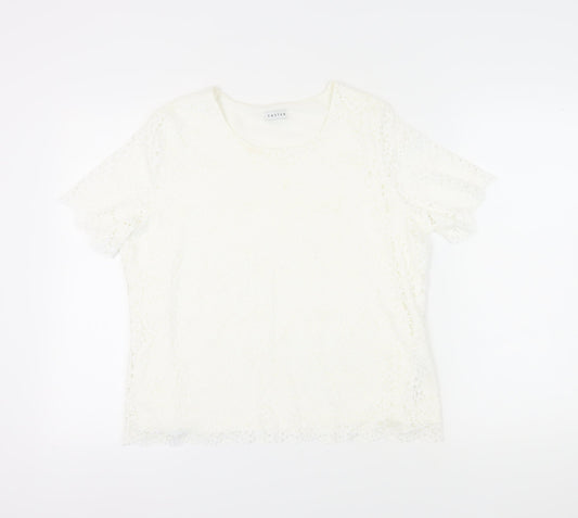 Eastex Women's Ivory Lace Blouse, Size 12, Short Sleeve, Casual