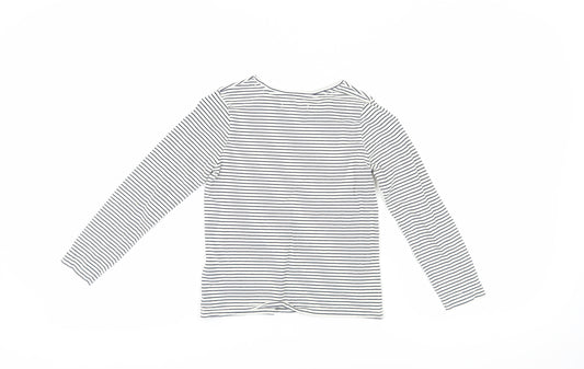 Jasper Conran Girls White Striped Long Sleeve T-Shirt, Size 9
