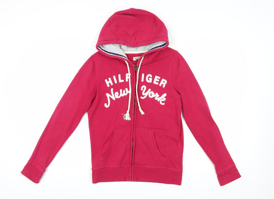 Hilfiger Denim Women's Red Hoodie, Size S, Full Zip Casual
