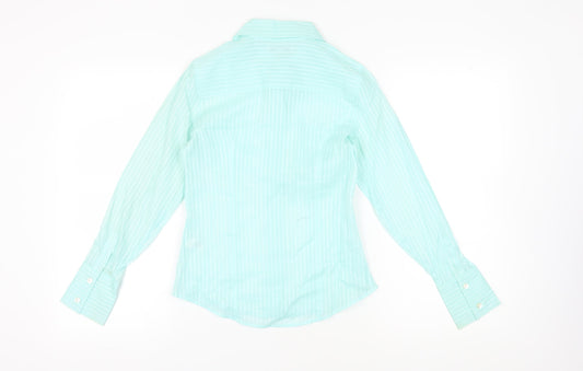 Banana Republic Women's Green XS Striped Button-Up Shirt