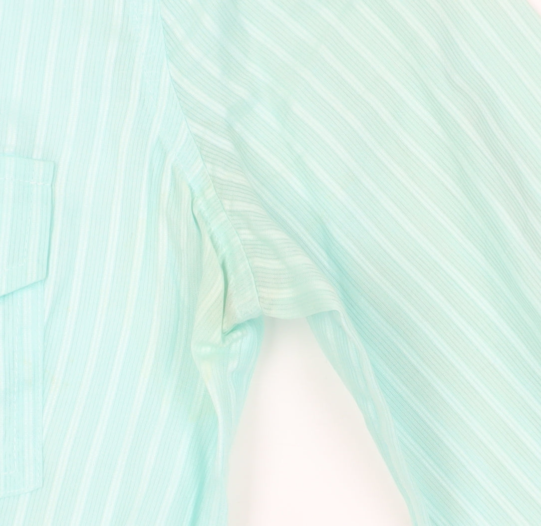 Banana Republic Women's Green XS Striped Button-Up Shirt