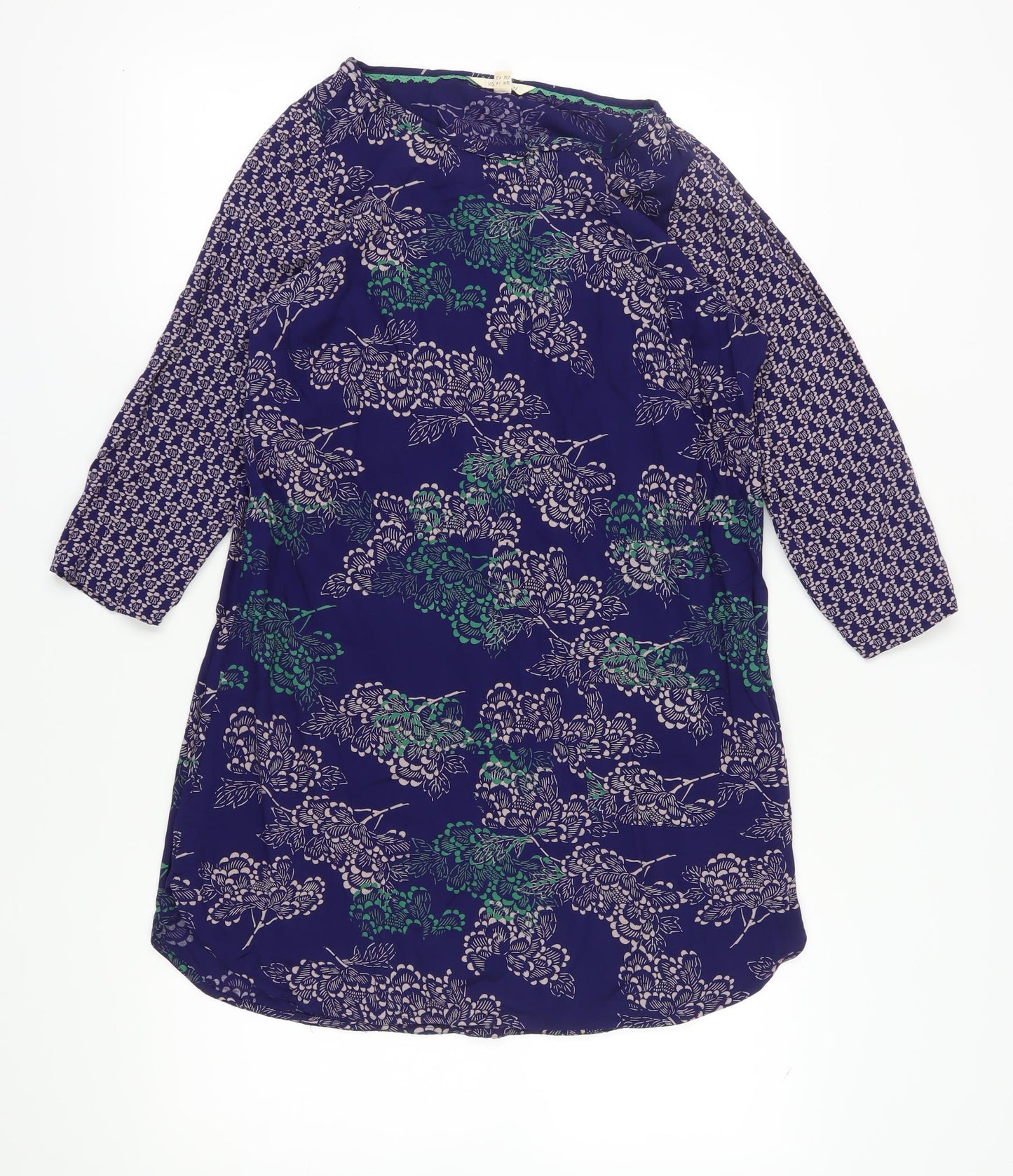 White Stuff Women's Blue Floral Shift Dress Size 14