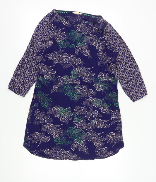 White Stuff Women's Blue Floral Shift Dress Size 14