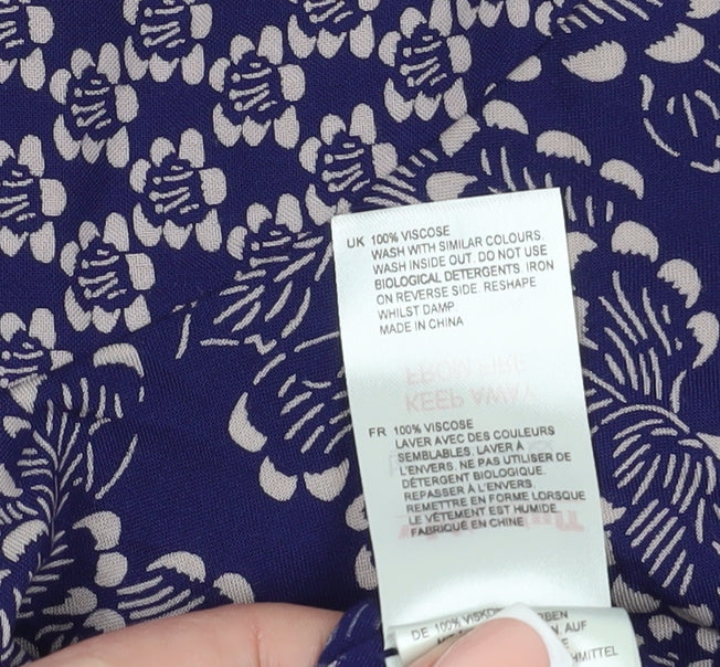 White Stuff Women's Blue Floral Shift Dress Size 14
