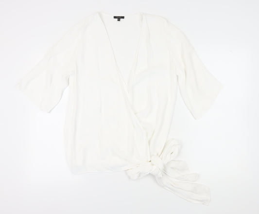 Massimo Dutti Women’s White Wrap Blouse XS
