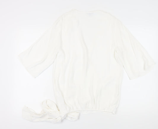 Massimo Dutti Women’s White Wrap Blouse XS