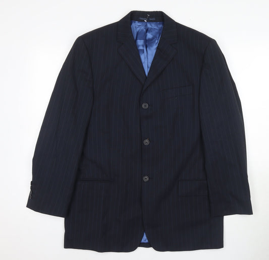 Daniel Hechter Men's Blue Striped Blazer Jacket, Size 38S
