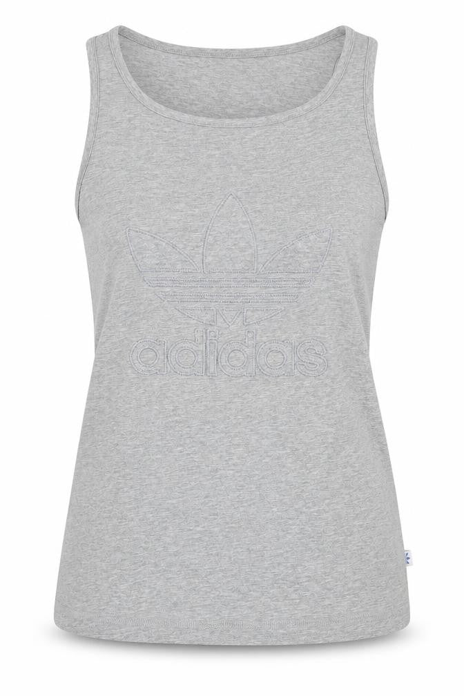Womens UK Size 10 adidas Grey Cotton Blend Tank