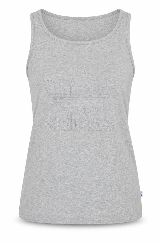 Womens UK Size 10 adidas Grey Cotton Blend Tank