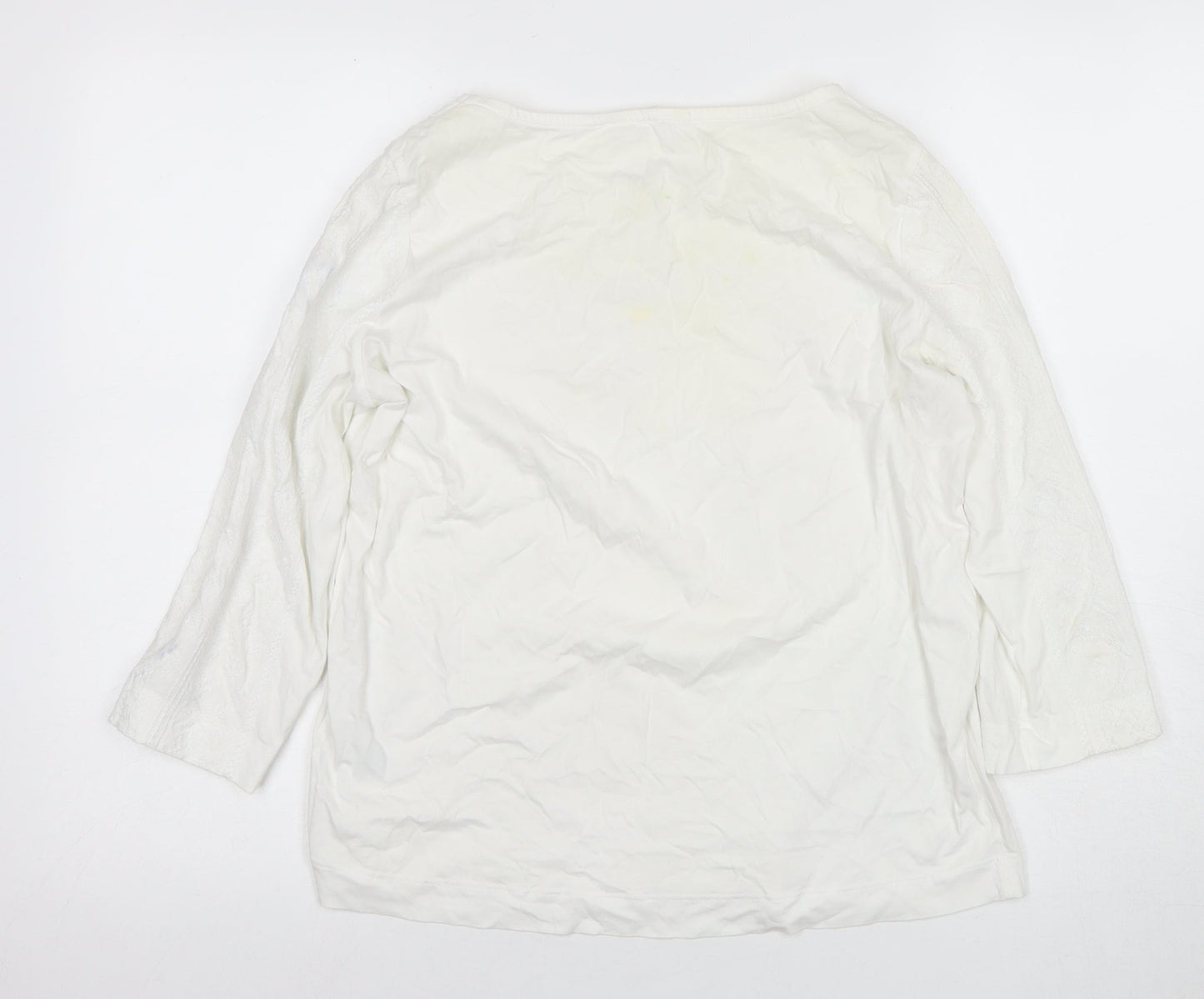 White Stuff Women's White Blouse, Size 10, Embroidered