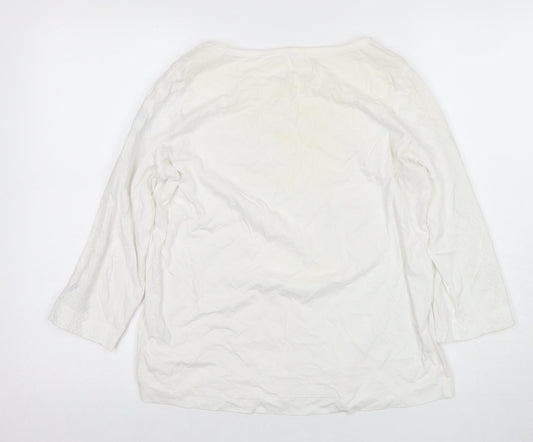 White Stuff Women's White Blouse, Size 10, Embroidered
