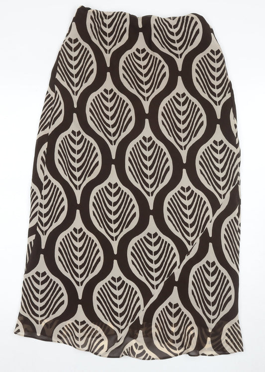 Wallis Women's Black Geometric Midi Pencil Skirt Size 12