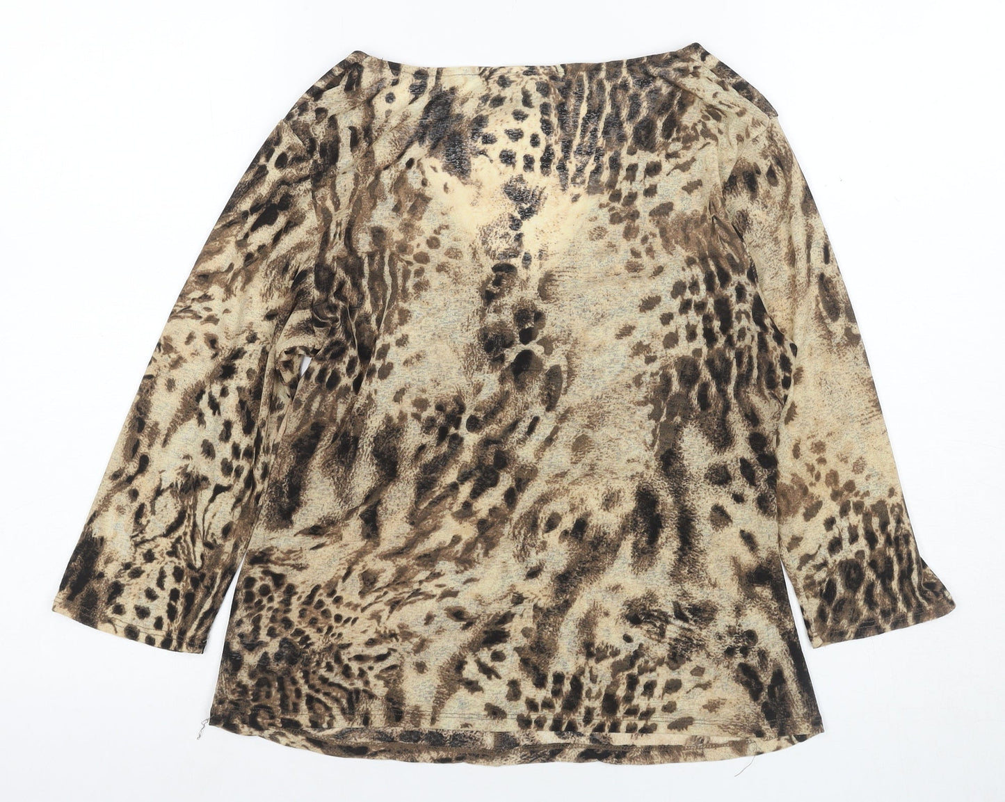 Wallis Women's Brown Animal Print 3/4 Sleeve Top