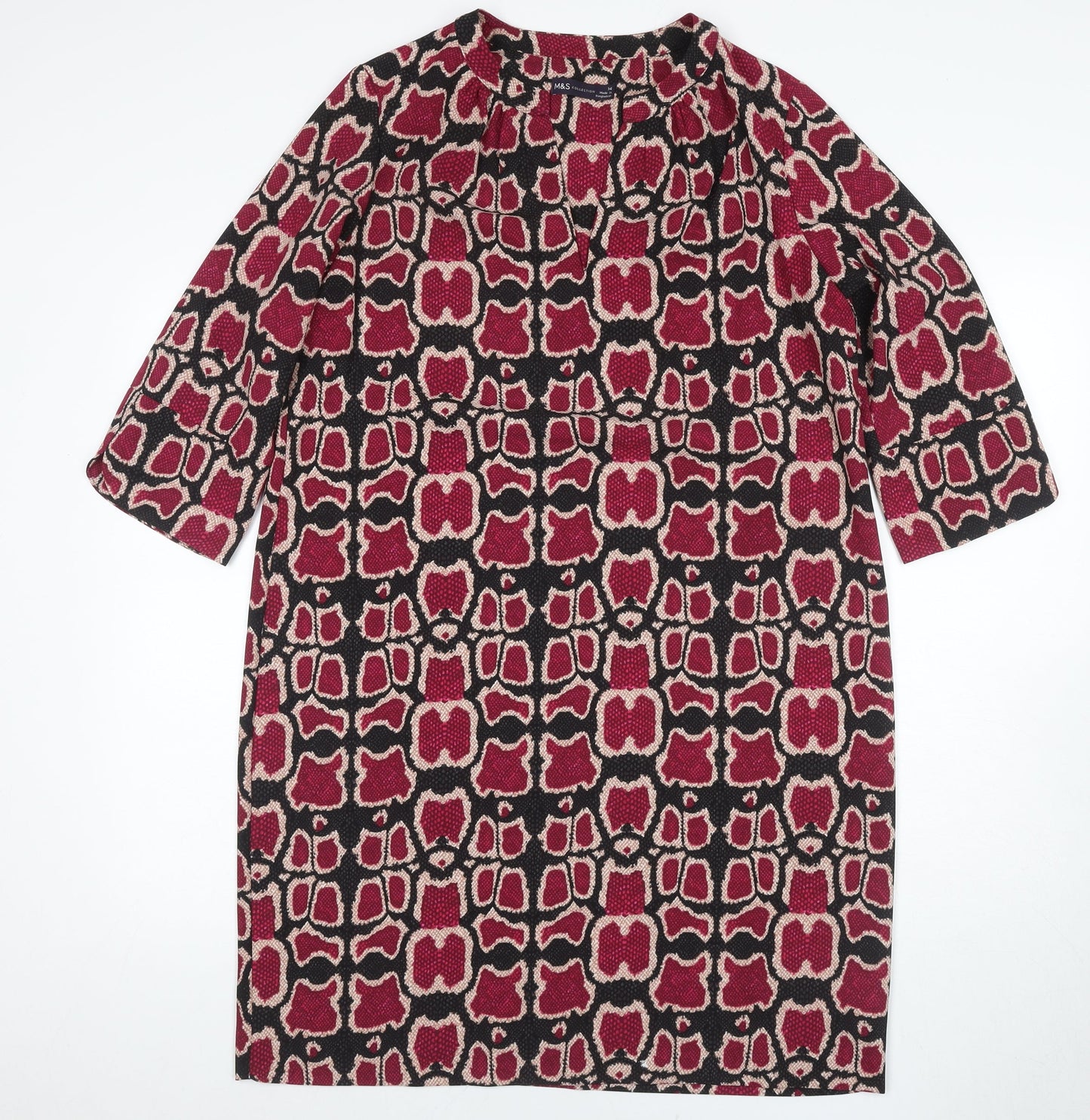 Marks and Spencer Women's Multicoloured Shift Dress - Size 14