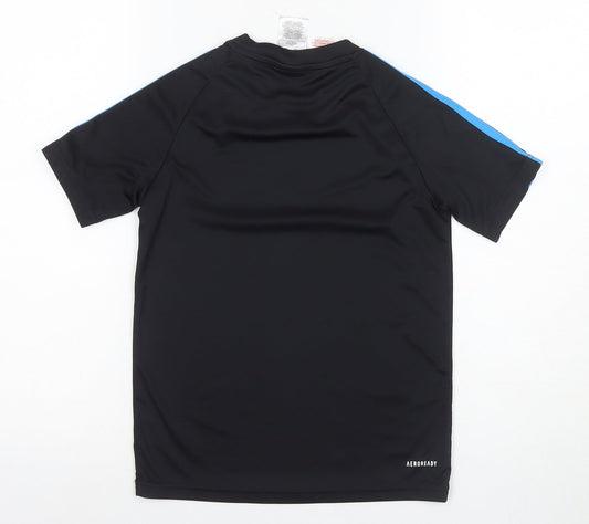 Adidas Boys Black Sports Jersey T-Shirt 10 Years