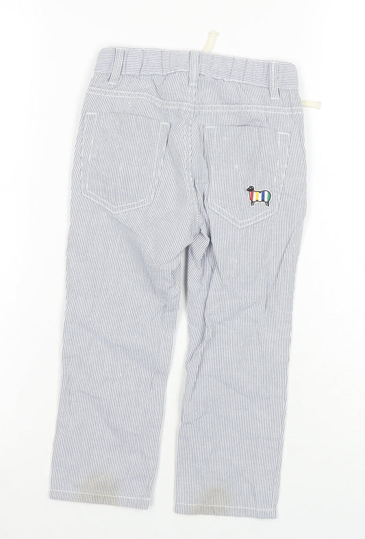Benetton Boys White Striped Chino Trousers 2XS