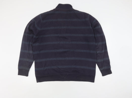 Atlantic Bay Men's Blue Medium Striped Full Zip Sweatshirt