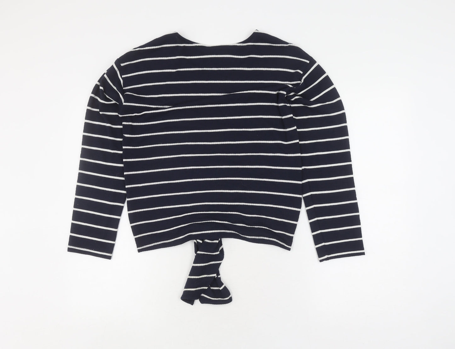Red Herring Women's Blue Striped T-Shirt, Size 10, Long Sleeve