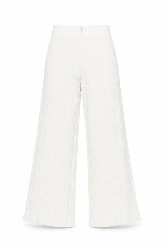 Front view of House of London Ivory Wide-Leg Trousers XS