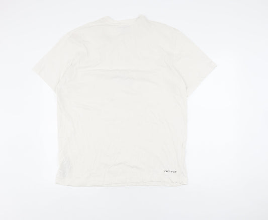 Nike Men's White Graphic Print T-Shirt Size L