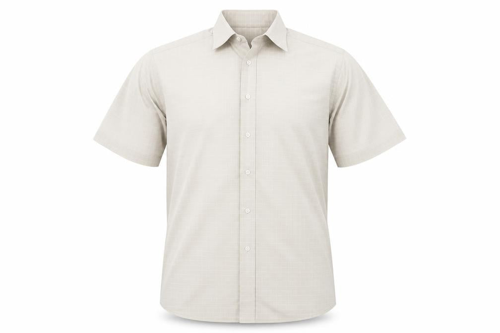 Thomas Nash Men's Beige Check Button-Up Shirt 15.5