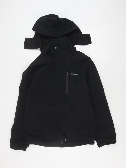 Donnay Men's Black Hooded Parka Jacket S