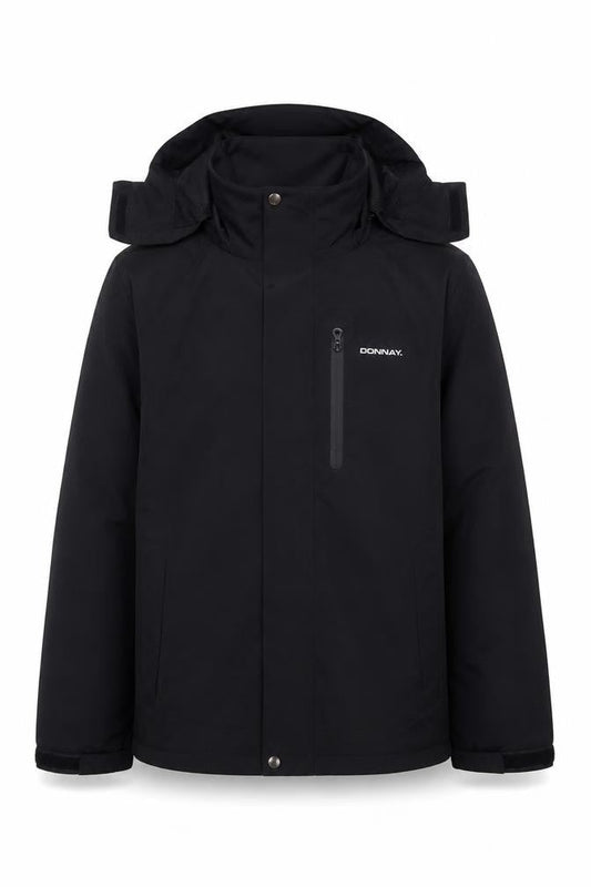 Donnay Men's Black Hooded Parka Jacket S