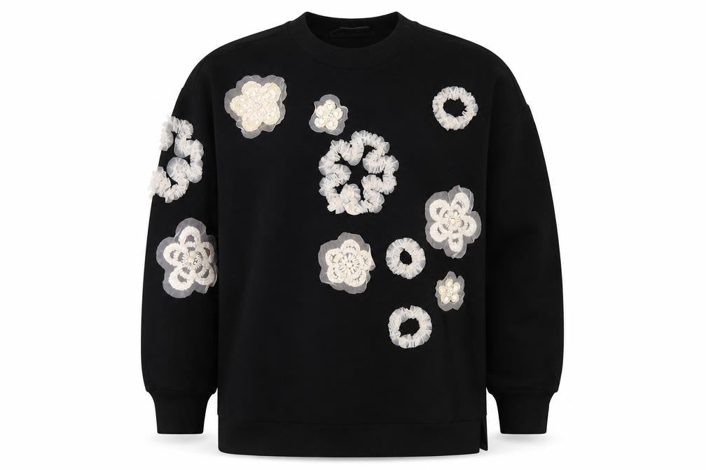 Front view of French Connection Women's Black Pullover Sweatshirt S