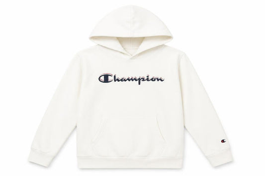 Champion Girls White Pullover Hoodie, Logo, 11-12 Years