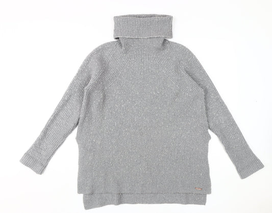Sweaty Betty Women's Grey Roll Neck Jumper S