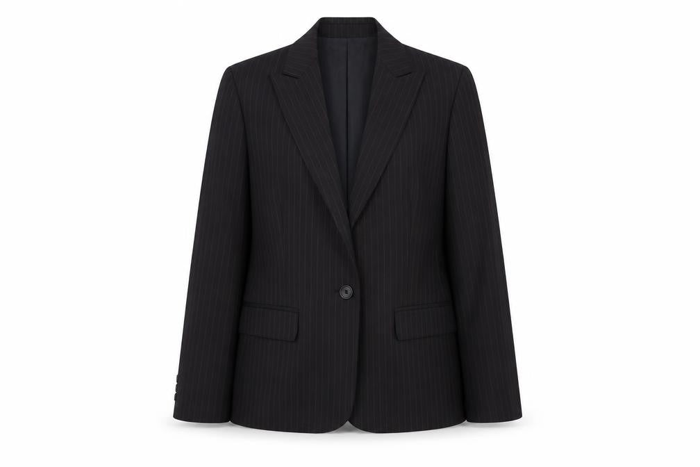 Marks and Spencer Women's Black Pinstripe Blazer, Size 14